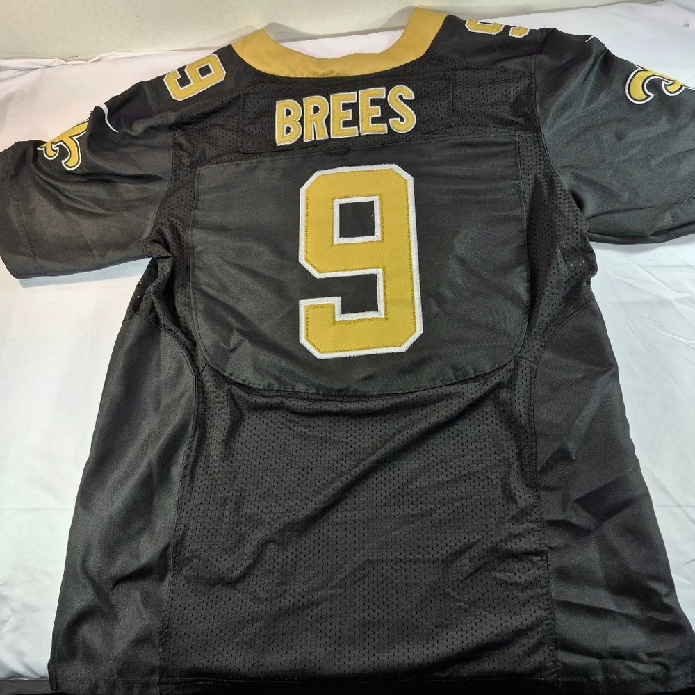 New Orleans Saints Nike Drew Brees #9 NFL Game Football Jersey Black Gold 44 XL - Picture 7 of 9